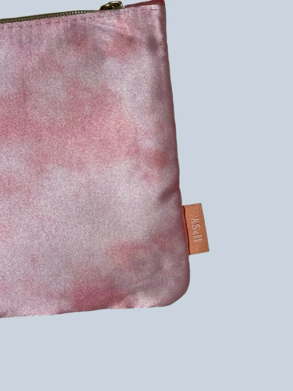 Ipsy Pink Satin Zip Pouch NWT